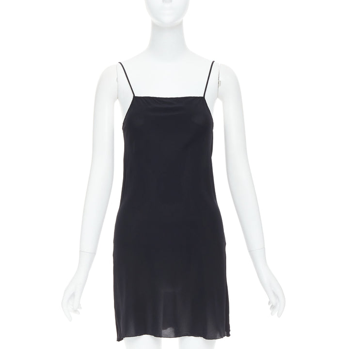 JEAN PAUL GAULTIER Vintage black silky mini slip dress IT38 XS