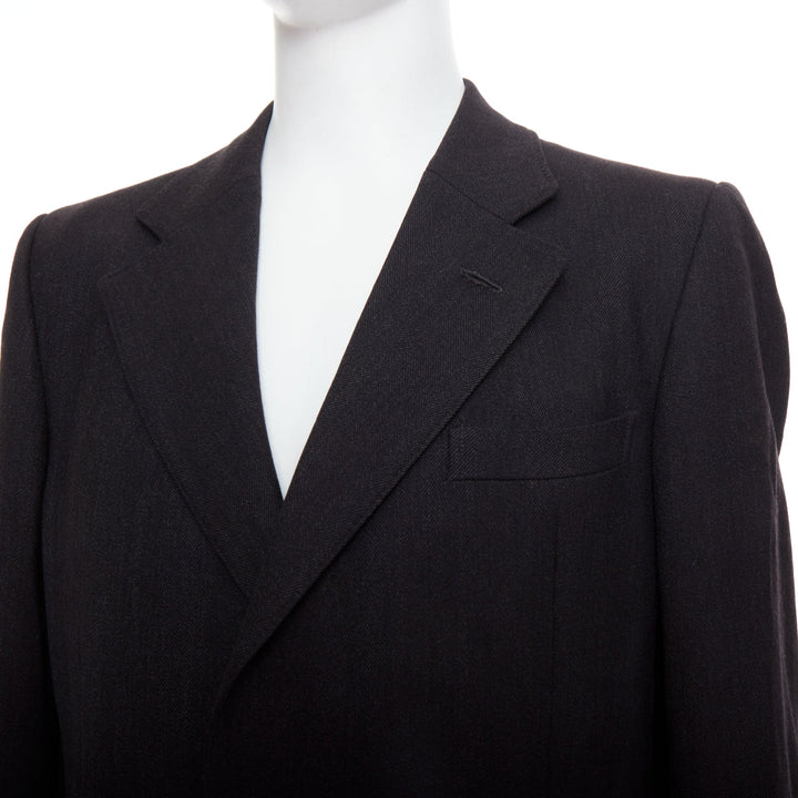 YVES SAINT LAURENT Rive Gauche Vintage grey 100% wool oversized coat FR48 M