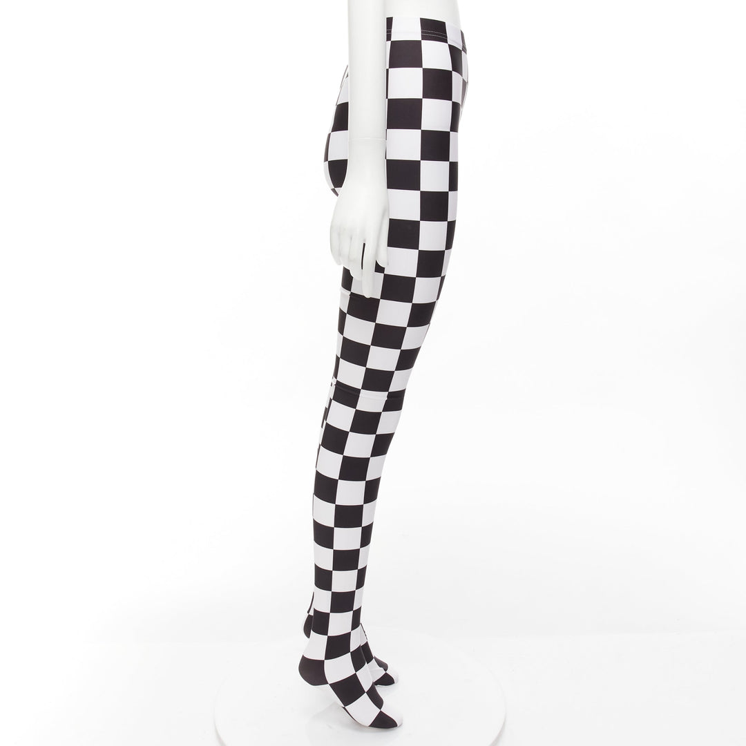 COMME DES GARCONS 2021 black white checkerboard tight legging XS