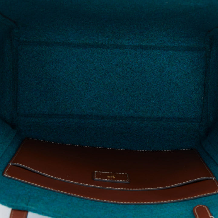 ANYA HINDMARCH Heinz Baked Beans teal recycled felt small open top tote bag