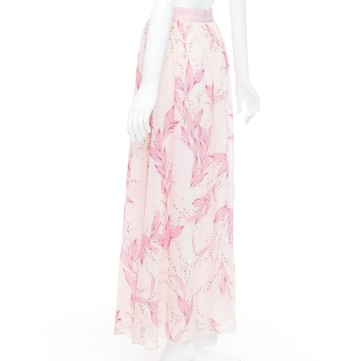 Female mannequin wearing Giambattista Valli Pink Silk Women Skirt in Size IT38 | Available at JHROP