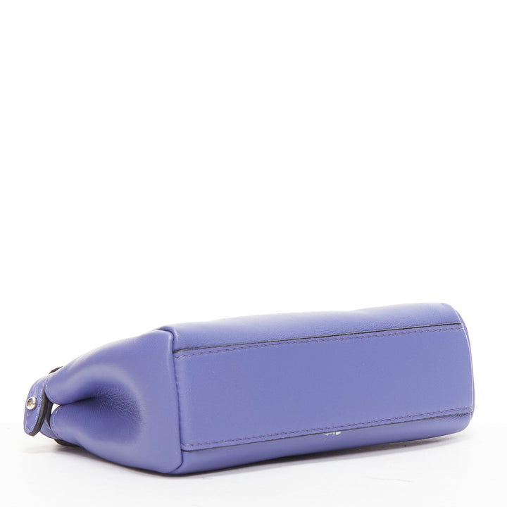 FENDI Micro Peekaboo purple leather turnlock mini crossbody satchel bag