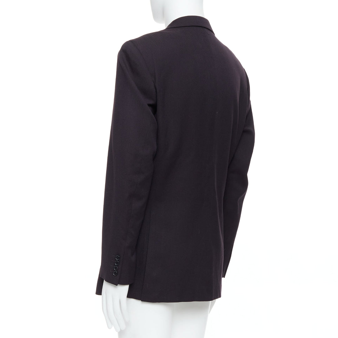 YOHJI YAMAMOTO Y's black wool cotton twill flap pocket blazer JP3 L