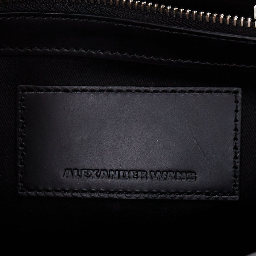 ALEXANDER WANG Devere black rabbit fur trim geometric structural bag