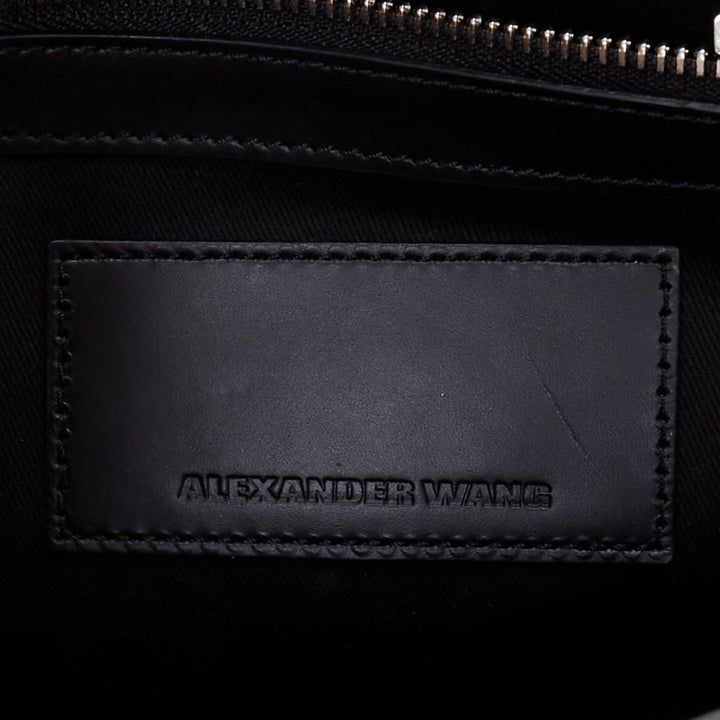 ALEXANDER WANG Devere black rabbit fur trim geometric structural bag