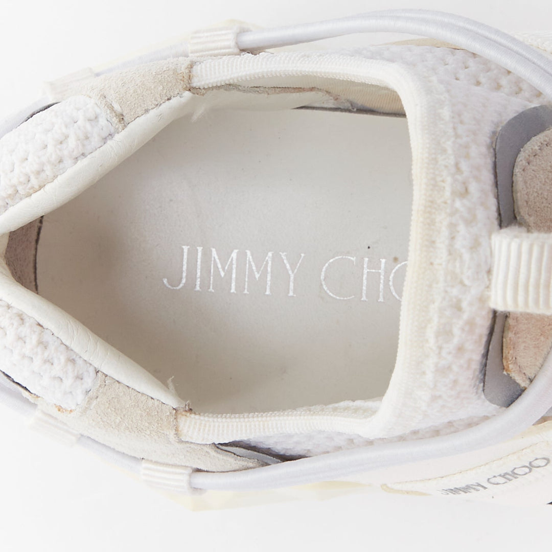 JIMMY CHOO Diamond Trail white faceted chunky sole sneakers EU36