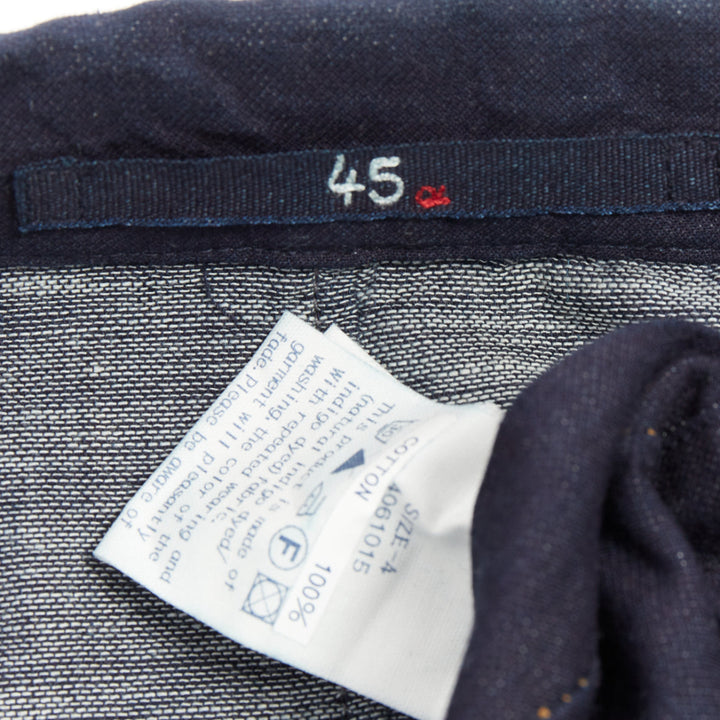 45R JAPAN indigo cotton 3-pocket yellow topstitched shirt jacket blazer JP4 XL