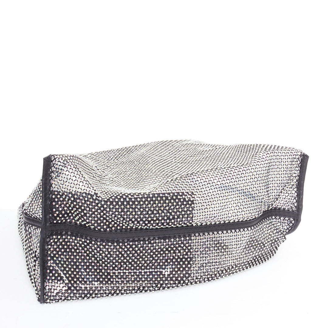 3.1 PHILLIP LIM psychedelic fine crystal mesh PVC lined market tote bag
