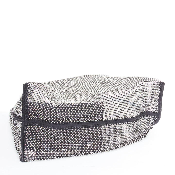 3.1 PHILLIP LIM psychedelic fine crystal mesh PVC lined market tote bag
