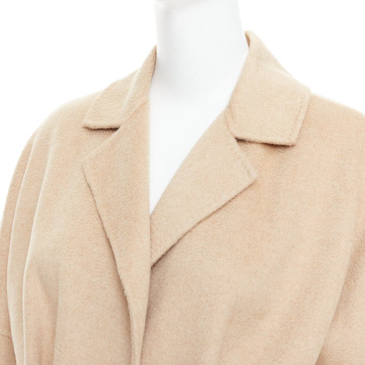 MAX MARA 100% double faced cashmere belted camel tan coat IT38 XS