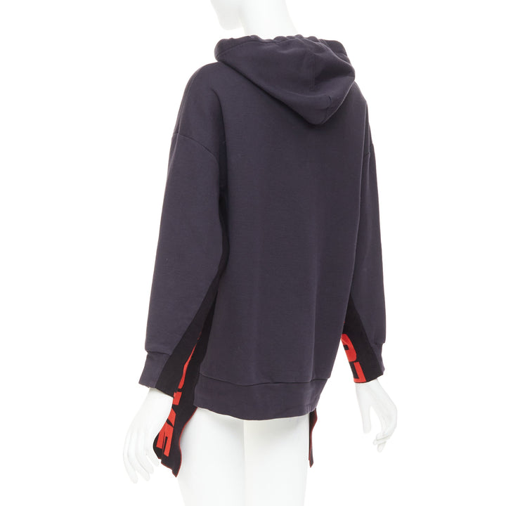 STELLA MCCARTNEY 2017 All is Love trim high low hem drawstring hoodie IT36 XXS