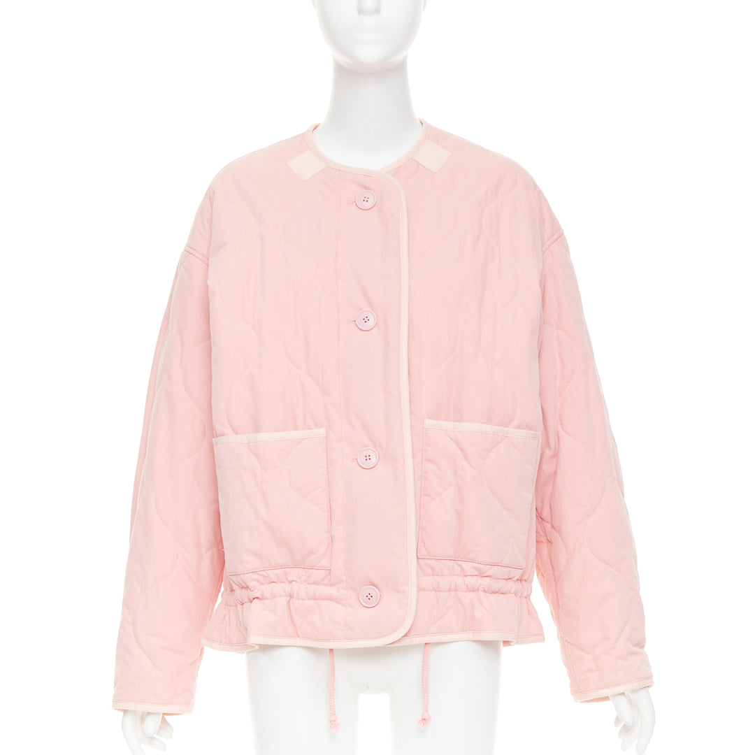 ISABEL MARANT Etoile Gretel light pink recycled cotton peplum padded coat FR36 S