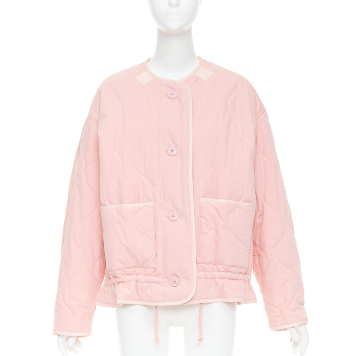 ISABEL MARANT Etoile Gretel light pink recycled cotton peplum padded coat FR36 S