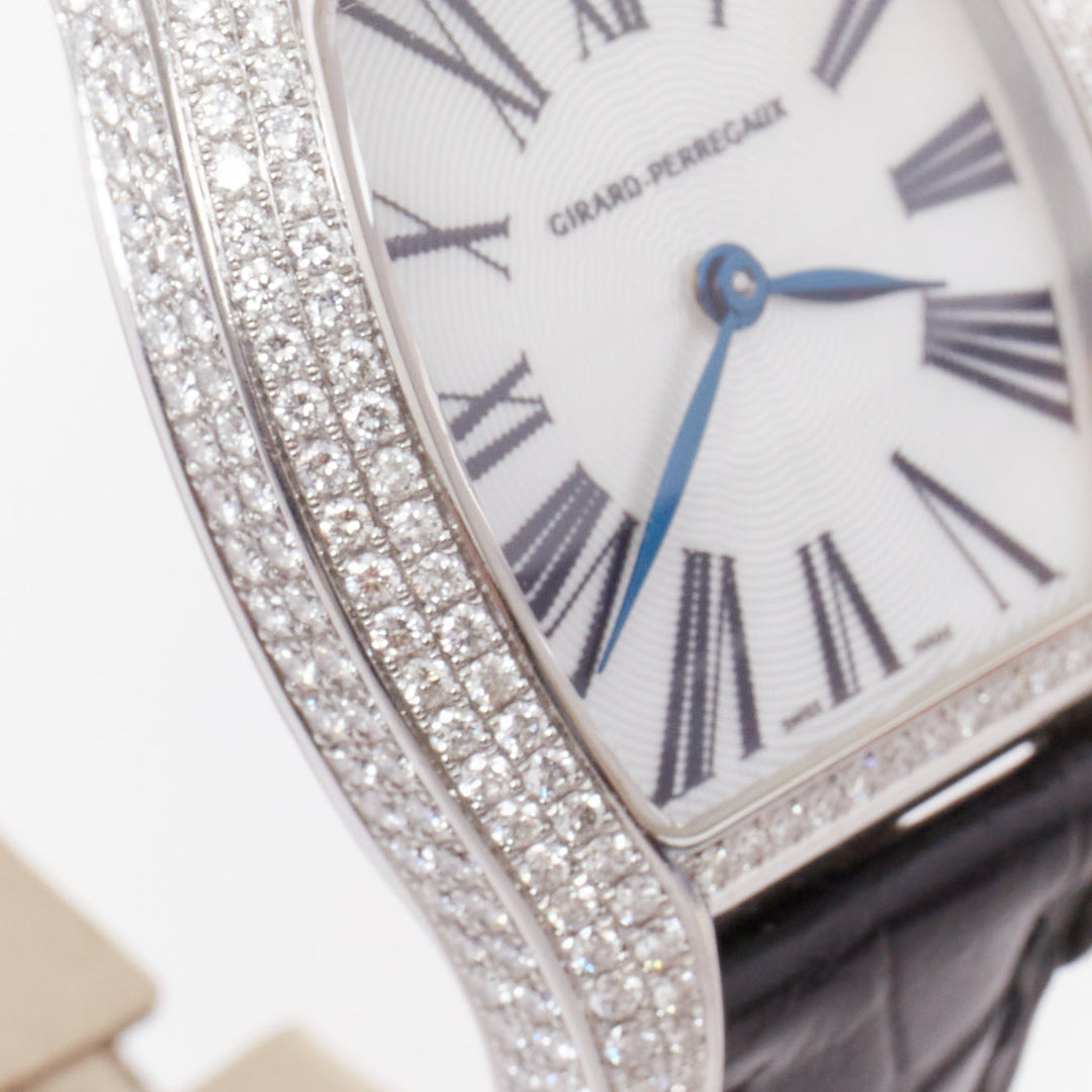 GIRARD PERREGAUX Richeville diamond bezel steel case tonneau quartz watch