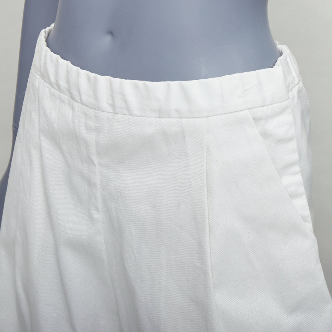 MARNI cream white front pleat wide leg bermuda shorts IT38 XS