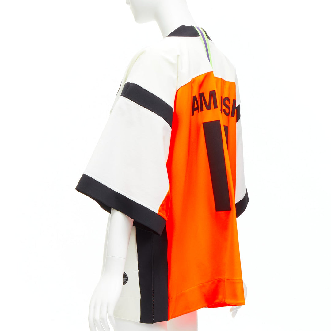 AMBUSh NIKE LAB 2019 neon orange white badge kimono football jersey jacket XS