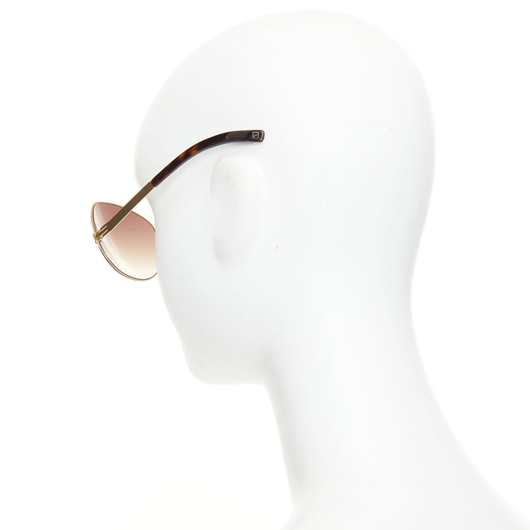 IC BERLIN Tres Chic Lundi matte gold brown gradient butterfly sunglasses