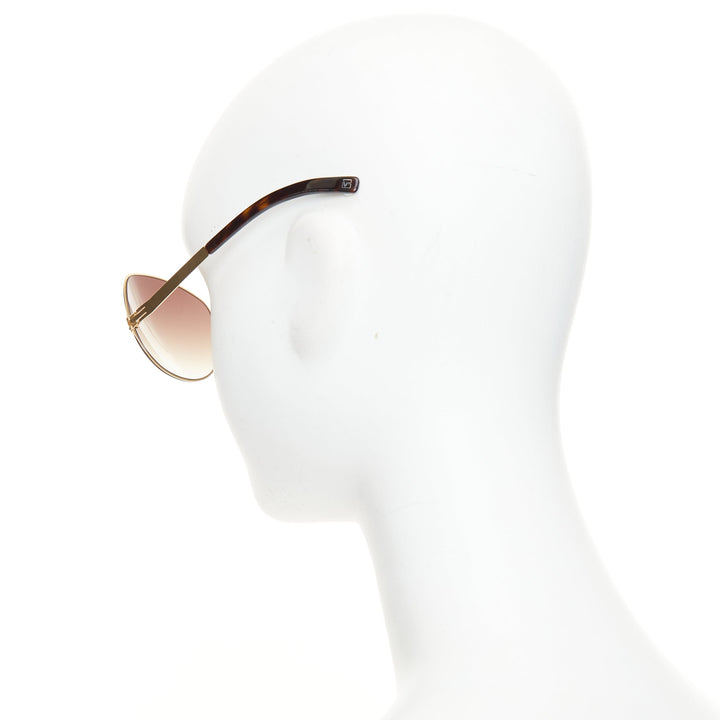 IC BERLIN Tres Chic Lundi matte gold brown gradient butterfly sunglasses