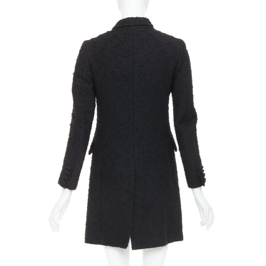 JUNYA WATANABE 2014 black wool tweed flap pocket collared coat XS