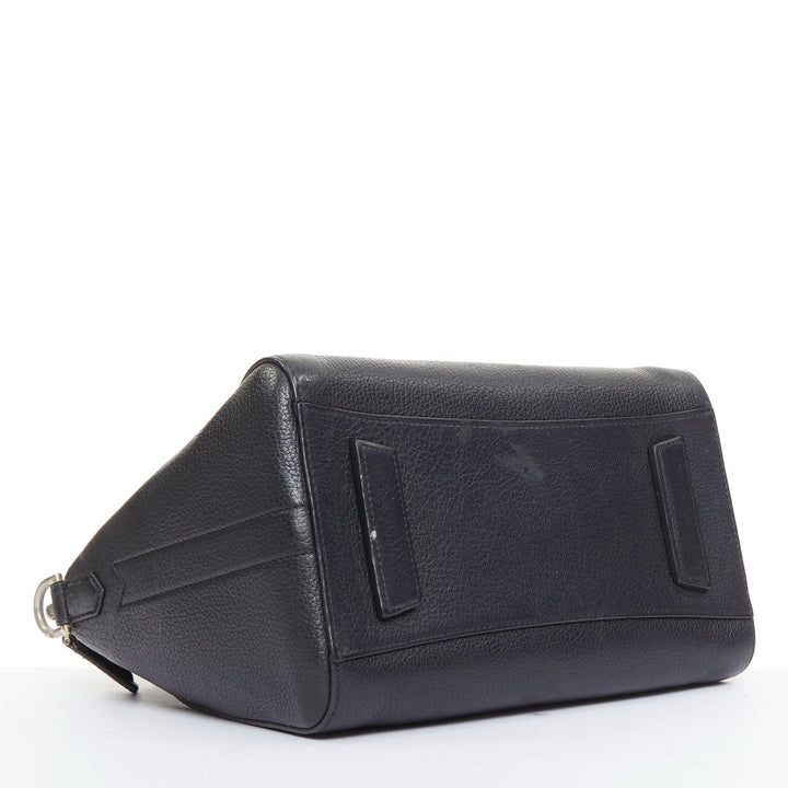 GIVENCHY Antigona Small black grained leather trapezoid structured tote bag