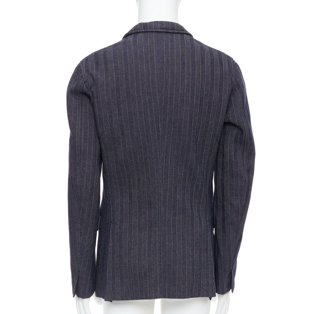 Male mannequin wearing Jil Sander Navy Cotton Men Blazers in Size IT48 | Available at JHROP