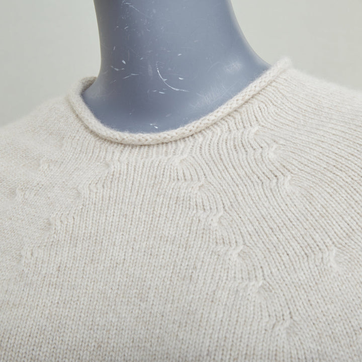 CELINE Phoebe Philo 100% cashmere grey heather knit rolled crew neck sweater XS