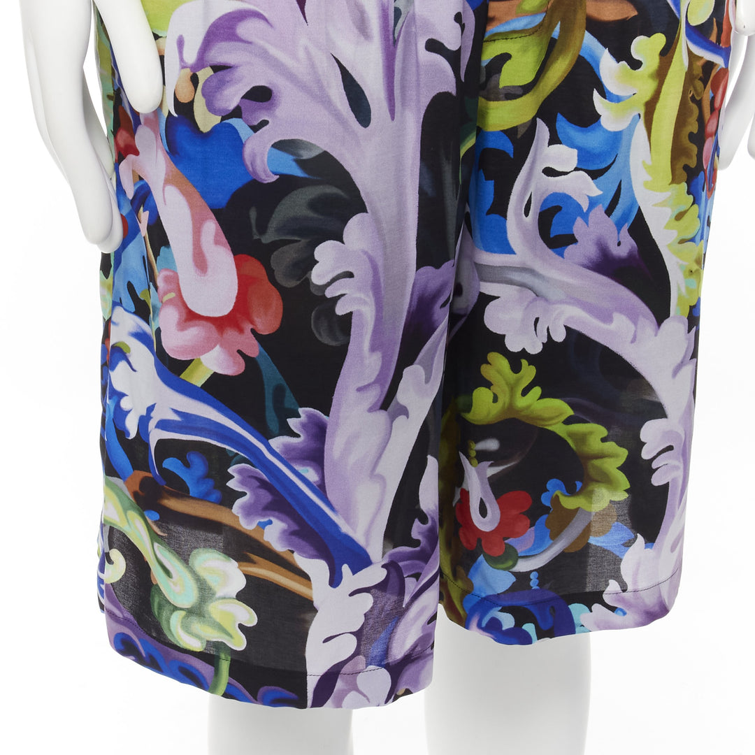 VERSACE 2021 Runway Baroccoflage floral baroque wide shorts IT46 S