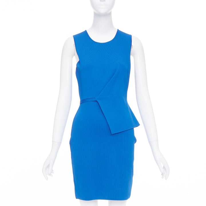 ALEXANDER WANG electric blue half peplum crew neck knitted dress M