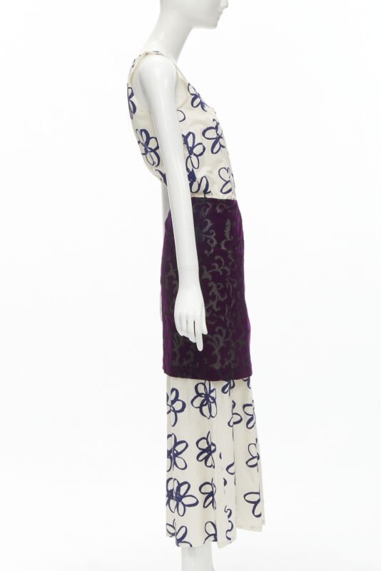 COMME DES GARCONS Vintage 1996 Runway blue purple velvet devour wrap dress M