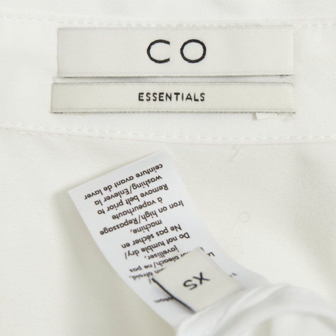 CO COLLECTIONS Essentials white cotton poplin belted asymmetric shirt dress XS