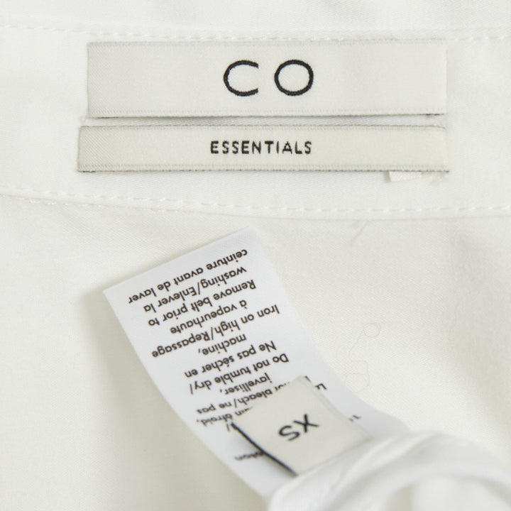 CO COLLECTIONS Essentials white cotton poplin belted asymmetric shirt dress XS