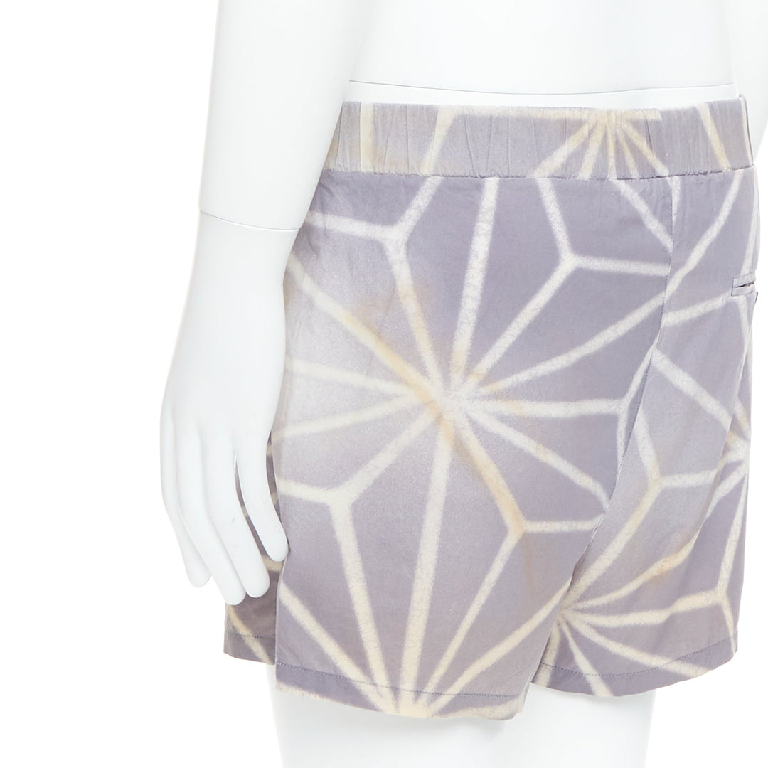 MARNI light purple cream abstract print elastic shorts IT46 S