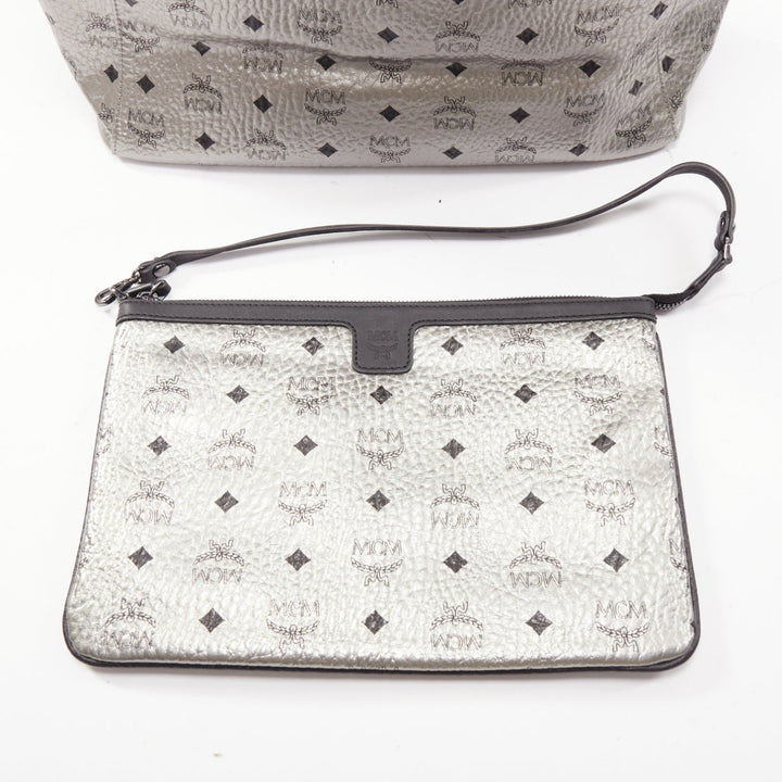 MCM Stardust Reversible Medium Shopper silver Viseto Galaxy print tote bag