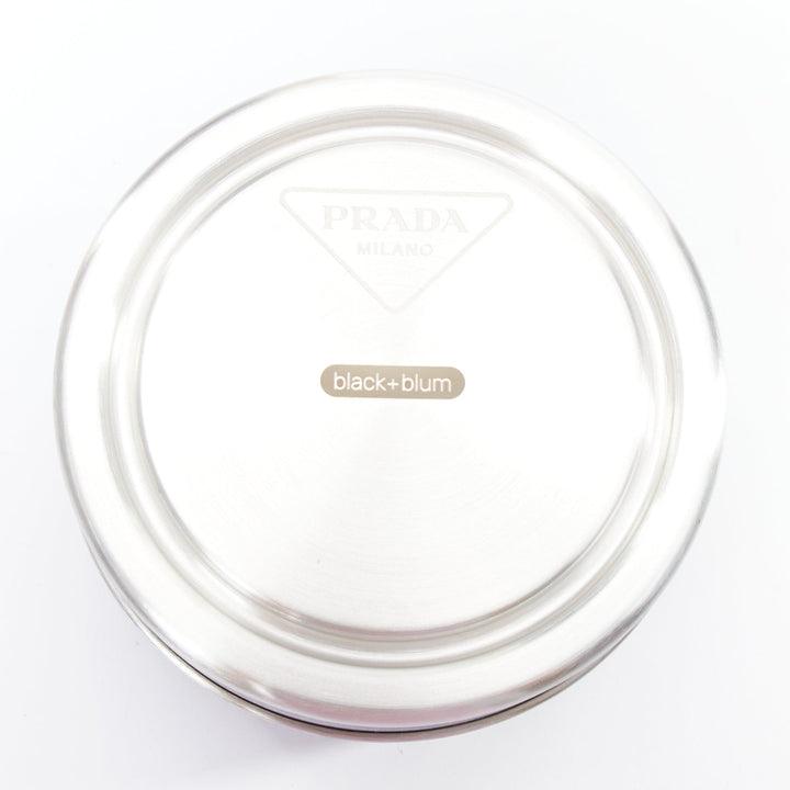 PRADA Black+Blum silver black round glass lunch box 750ml