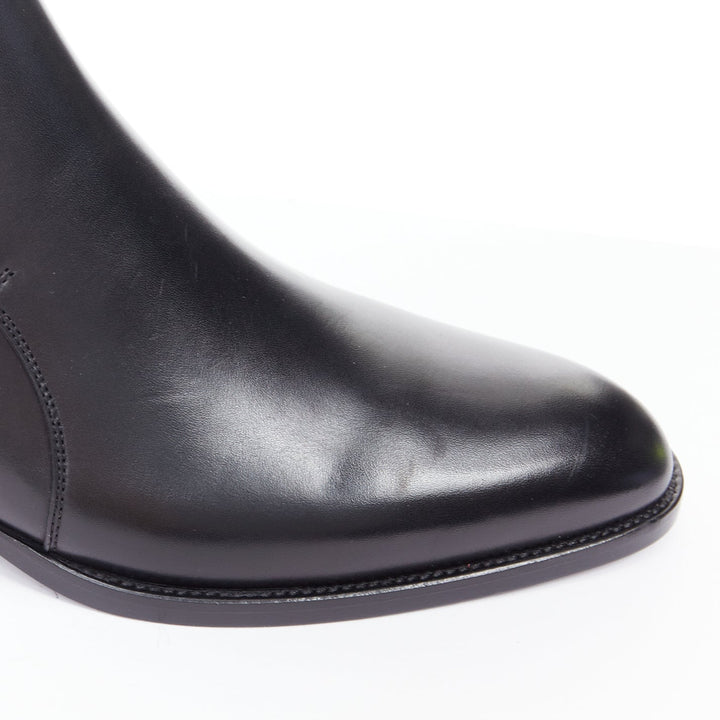 SAINT LAURENT Wyatt 30 black smooth leather jodhpur boots EU42