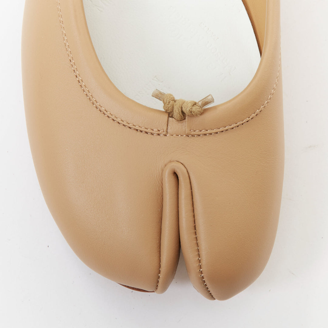 MAISON MARGIELA Tabi  nude soft nappa leather split toe ballet flats EU37.5