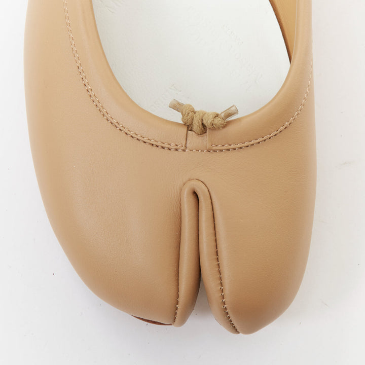 MAISON MARGIELA Tabi  nude soft nappa leather split toe ballet flats EU37.5