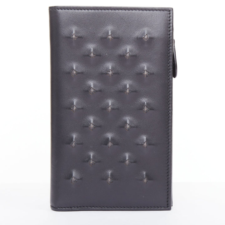BOTTEGA VENETA black pierced stud details rectangular bifold purse wallet