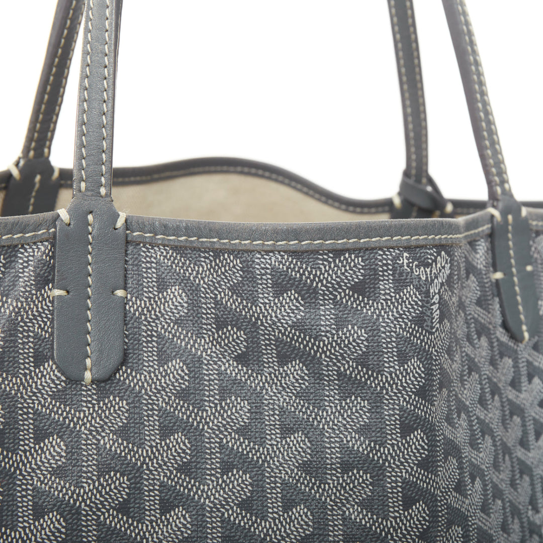 GOYARD Saint Louis GM grey Goyardine canvas chevron open top shoulder tote bag