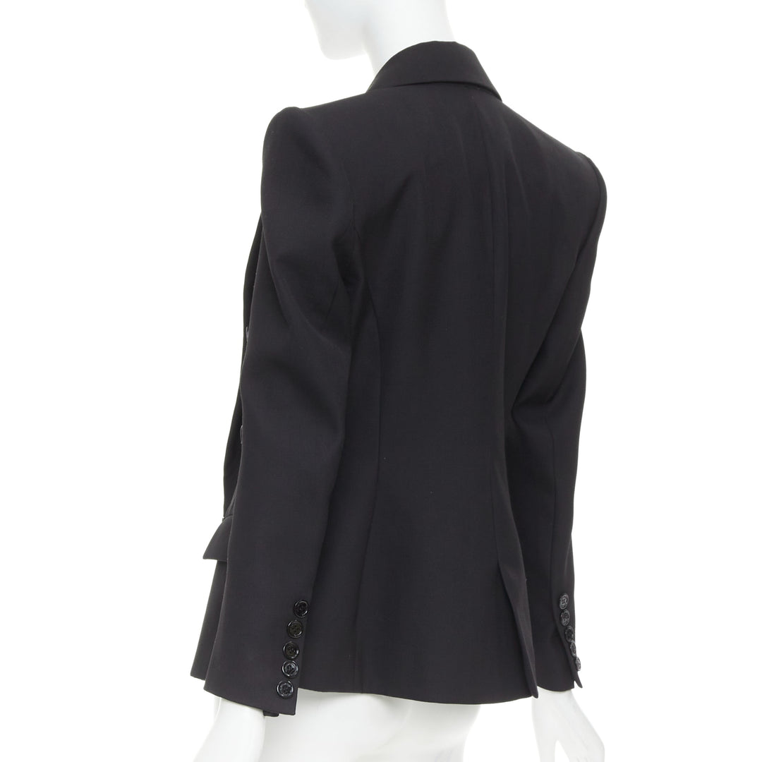 ALEXANDRE VAUTHIER COUTURE SS2021 black grain de poudre satin lapel tux jacket
