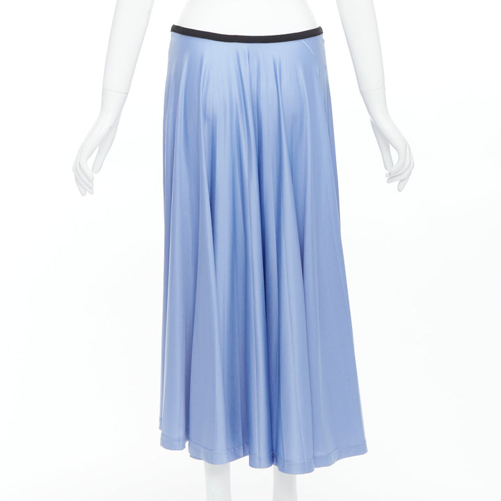 OLD CELINE Phoebe Philo sky blue pleated black waistband skirt FR34 XS