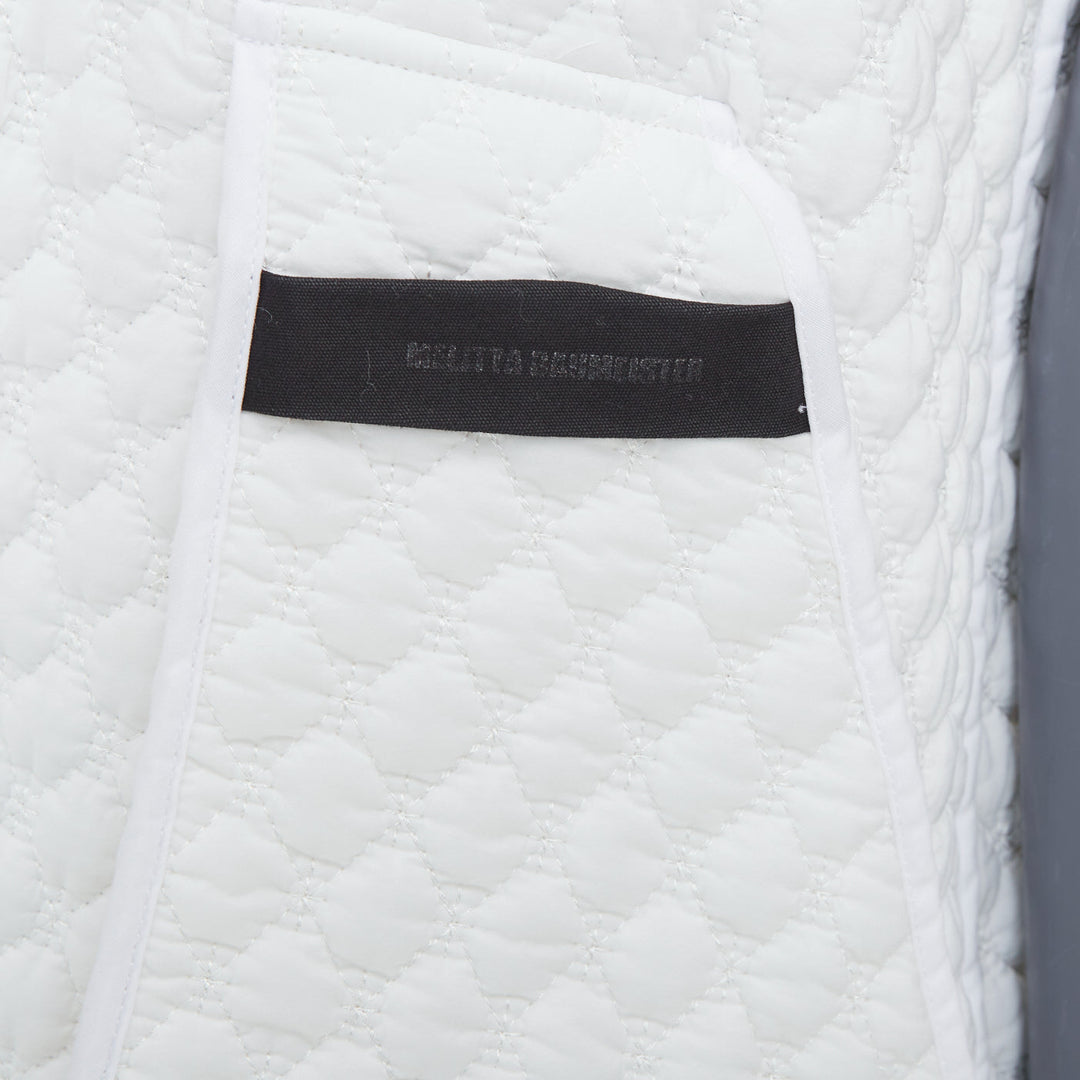 MELITTA BAUMEISTER white diamond quilted front pocket midi tent dress S