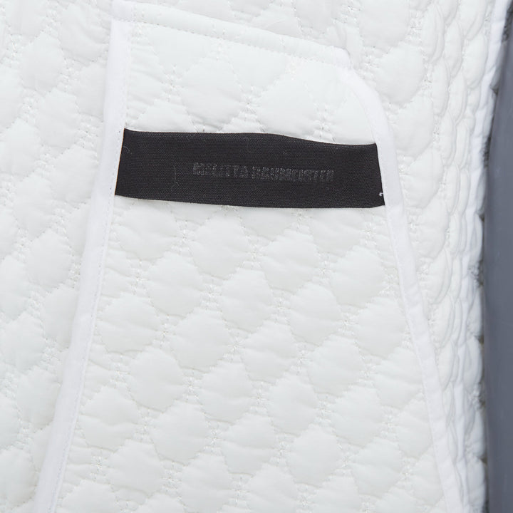 MELITTA BAUMEISTER white diamond quilted front pocket midi tent dress S