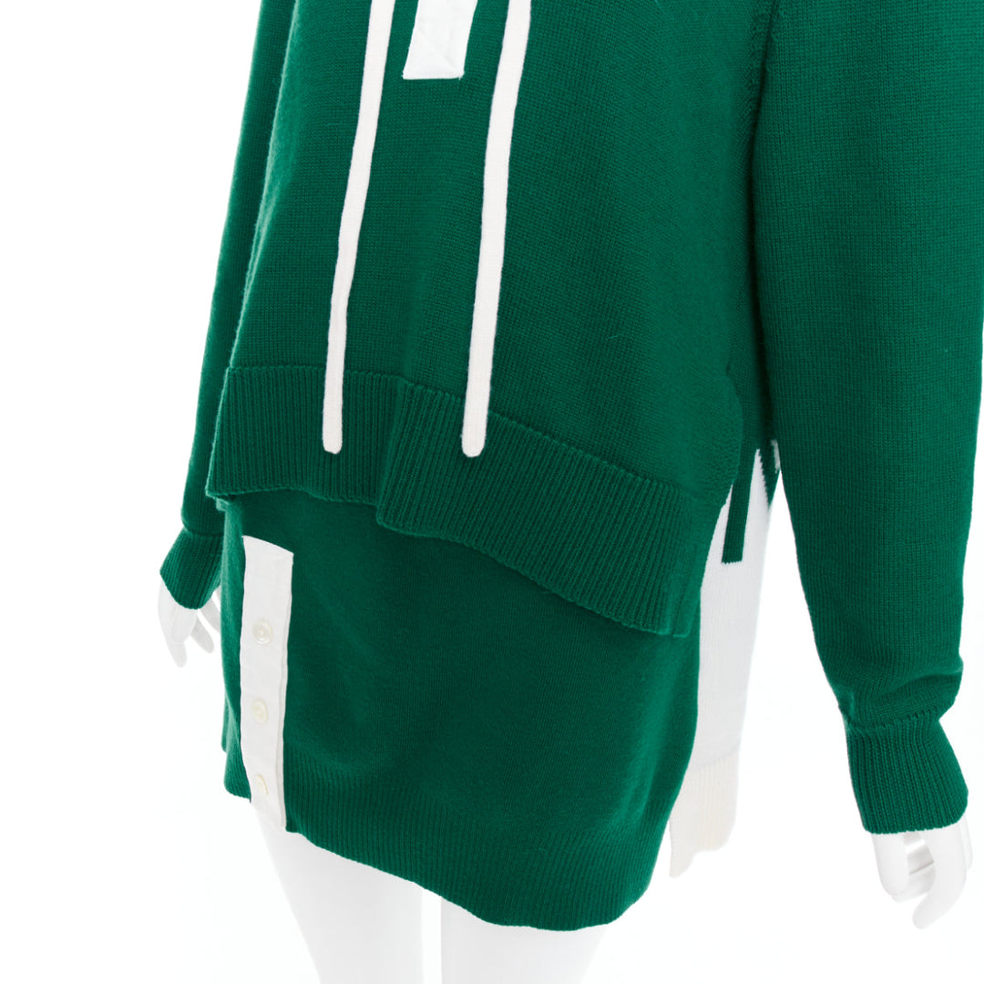 MONSE 2021 Runway green white logo polo  hood sweater mini skirt