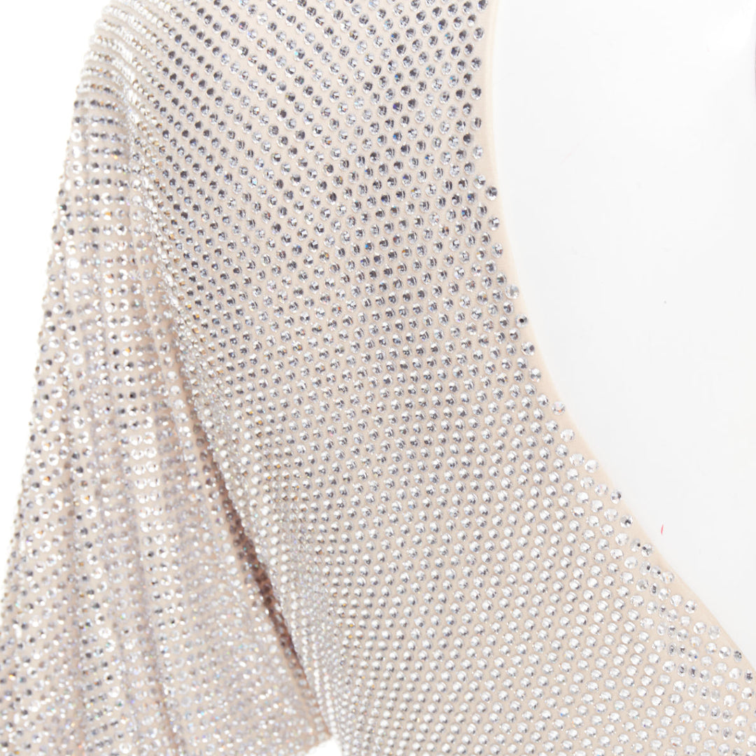 ALEXANDRE VAUTHIER Bridal ivory diamond strass crystal asymmetric batwing gown