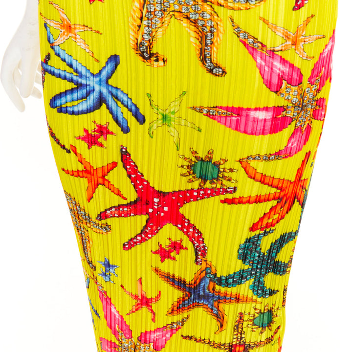 VERSACE 2021 Runway Tresor de la Mer starfish print plisse dress M