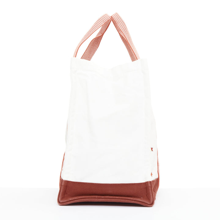 HERMES Circus Nappy Bag red white embroidered cotton canvas tote bag towel set