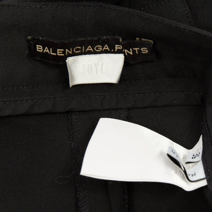 BALENCIAGA 2005 pleated front big belt loops tapered dress pants trousers FR36 S