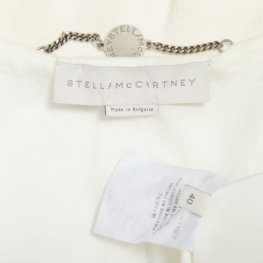 STELLA MCCARTNEY 2013 white scale jacquard cropped bomber IT40 S