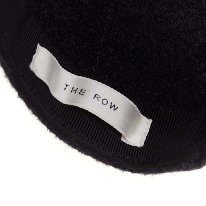 THE ROW Caspian 100% cashmere dark grey 5 panel curved brim Baseball Cap